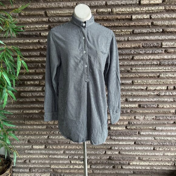 Victoria's Secret Black Gingham Check Flannel Night Sleep Shirt Size Medium - Picture 9 of 9